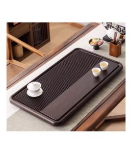 Khay Trà Nguyên Tấm Gỗ Mun Cao Cấp Nhập Khẩu K906 | KT 80x45x4 (cm)