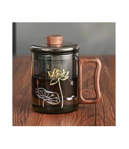 Tống Thủy Tinh Pha Trà Quai Gỗ Cao Cấp 500ml TL006 | Thanh Nhã & Chuẩn Mực Trà Đạo